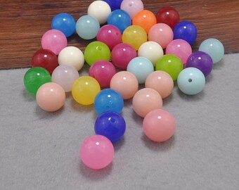 50pcs Round Acrylic Beads in a Color Mix,20mm Round Acrylic Bead, Lovely Bead Supplies For Necklace