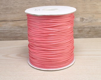 Cord Supply 1.5mm-50Yards Watermelon Red Waxed Cord,Korea Wax String,Wax Polyester Thread,Bracelet Necklace Making,Leather String Cord C135