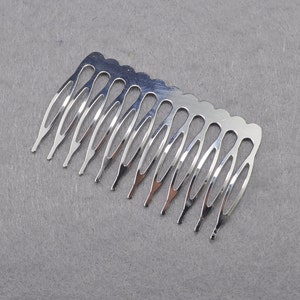 Silver Plated Metal Comb- 10pcs Metal Hair Combs 12 teeth(64x38mm)