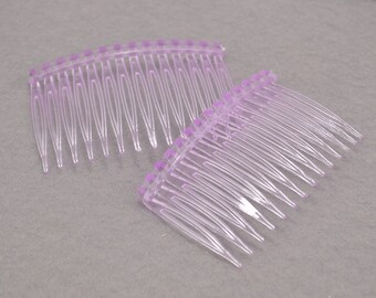 Pettine di plastica, fermagli viola 14 denti 45x70mm, modisteria forniture, accessori per capelli