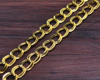 16ft(5meter) Metal Chains --9x10mm Gold Double Twisted Cable Link Chains,Open Link Chain,jewelry findings