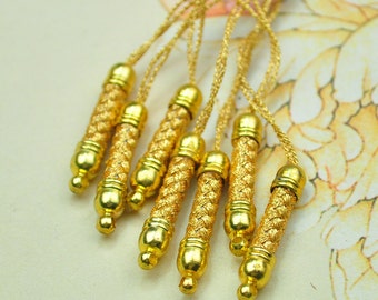 Wholesale Cell Phone--20 pcs gold mobile phone,strap lanyard lariat connectors with gold metal top 75x5mm