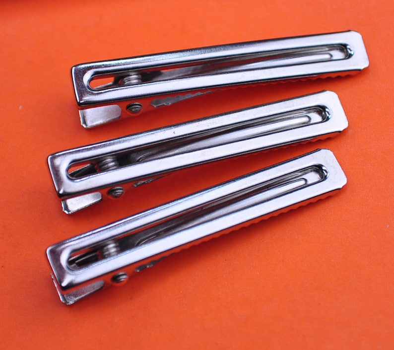 Silver Plated Clips--20pcs Silver Alligator Metal Top Hair Clips