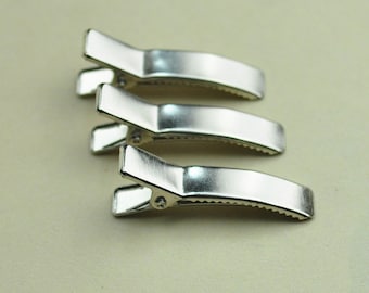 Haar Clips - 30 stuks glanzend zilver Alligator haar Clips - metalen haar clips - 35x7mm