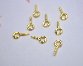 100pcs oeil Pins, or oeil vis en Pins Peg queue bijoux conclusions 5x10mm