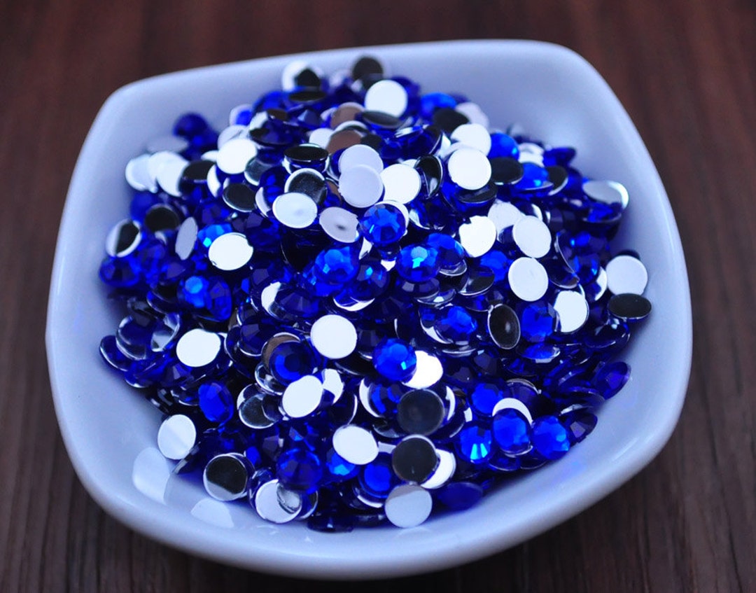 Small Blue Rhinestones Of 2000pcs Set,acrylic Rhinestone--5mm Glitter Flatback Blue ...
