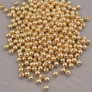 6mm Gold CCB Ball Beads Round Plastic Beads ,Loose Bead ,Tiny Bead ,For Bracelet,For Necklace Wedding Jewelry