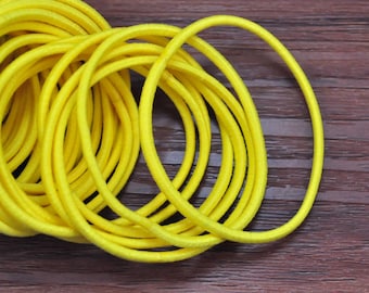 50pcs Elastic Cord--yellow hair elastic cord,hair ties,ponytail holder elastic 2mm