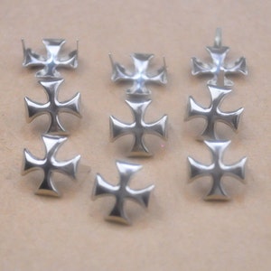 PACK of 5 Metal Cross Rivets Studs Leather Studs Leather Craft Decorative  Rivet D217 