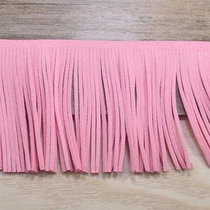 3.07'' Long Fringe Trims,Faux Suede Fringe Trims 78mm,Dress Fringe Trims,Pink Fringed Tassel Diy For Bags,Purses,Keychains,Shoes