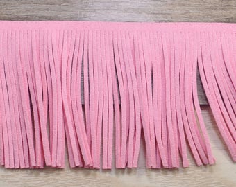 3,07 '' lunga frangia trim, finta pelle scamosciata Fringe Trim 78mm, vestito frangia trim, rosa con frange nappa fai da te per borse, portafogli, portachiavi, scarpe