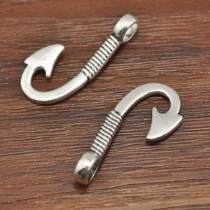 20pcs Fish Hook Charms Antiqued Silver 3D Fishing Charms Fisherman 30x13mm -B3498 - Etsy 20pcs Fish Hook Charms Antiqued Silver 3D Fishing Charms Fisherman 30x13mm -B3498 - Etsy