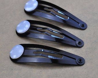 Lege Barrette Snap Clip--60pcs zwarte haren Snap Clip met platte zeem 48mm (1,88 Inch)