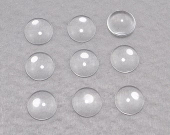 20pcs - piatto di vetro trasparente 20mm posteriore - rotondo cabochon, copertura cabs.transparent vetro cabochon, per lunetta vassoio impostazione base