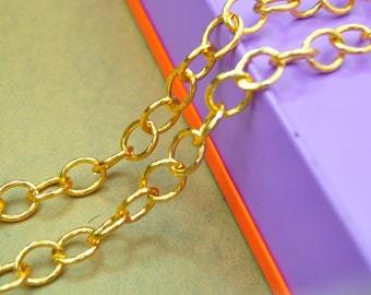 Gold chain,aluminium chain,oval cable open chain,1 meter(3.3 feet)