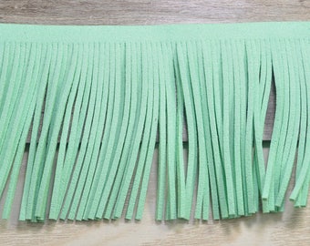 3,07 '' lunga frangia trim, finta pelle scamosciata Fringe Trim 78mm, vestito frangia trim, Aqua nappa con frange fai da te per borse, portafogli, portachiavi, scarpe