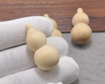 30pcs Unfinished Natural Wooden Cucurbit,Geometric Wood Beads,Wood Calabash,DIY, Jewelry Supply, Wood Crafts--37x19mm