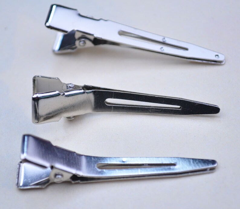 Hair Clips 50pcs Silver Tip Head Alligator Hair Clips 45x8mm