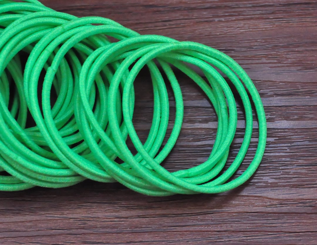 50pcs Elastic Cordgreen Hair Elastic Cord,hair Ties,ponytail Holder