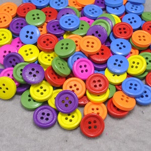 20 pcs Big buttons 4 holes size 33 mm red yellow green black light blue