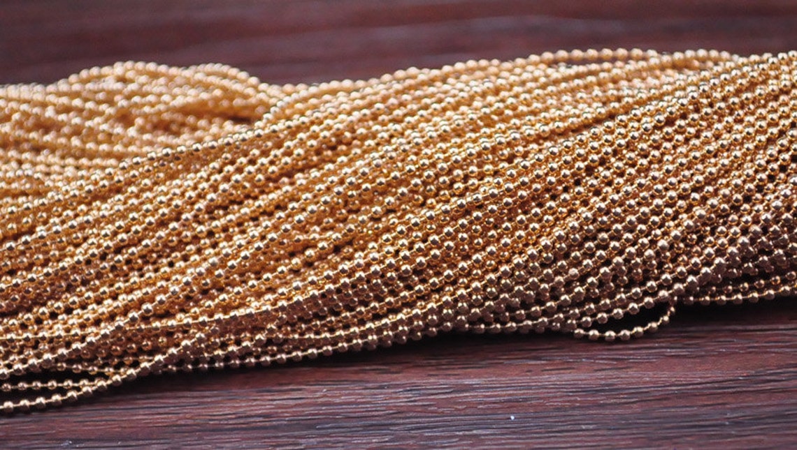 Wholesale Ball Chain 1.5mm25pcs KC Gold Ball Chain Necklaces Etsy
