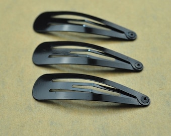Metall-Snap Haarspangen--50pcs schwarz ausrichten, Haar-clips-47mm