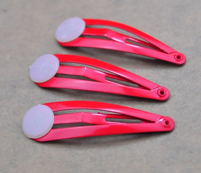 Blank Barrette Snap Clip60pcs Red Hair Snap Clip With Flat Etsy