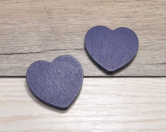 20pc Love Heart Wood Charm Beads,Navy Heart Shape Pendant 40mm,Painted Wood Pendant,Colorful Bead Supplies,Choose Your Color S07#