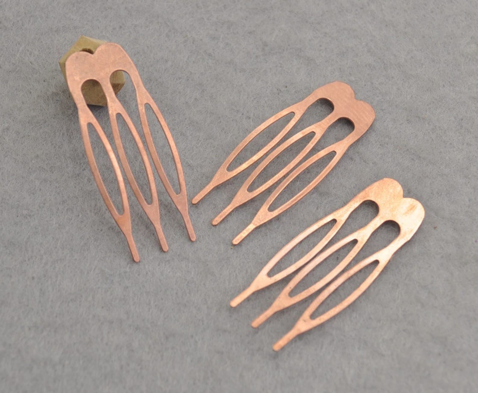 Copper Plated Metal Comb 30pcs Metal Hair Combs 3 Teeth Etsy Denmark
