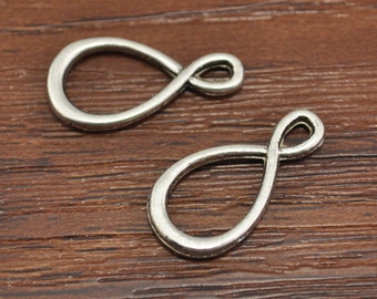 Infinity Charms, Infinity Links, Silver Connectors,Silver Infinity Connector 11x22mm-B4420