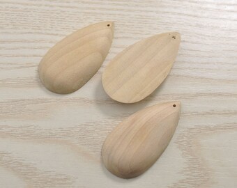 10pcs wood decorate,wooden earring accessories,large teardrop blank natural unfinished wood beads 52x27mm ,wood jewelry beads supplies