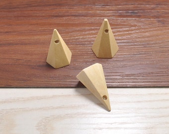 5pcs natural wood craft,cone facted wood beads charm,unfinished wooden beads,cone-shape spacer bead finding-36x21mm