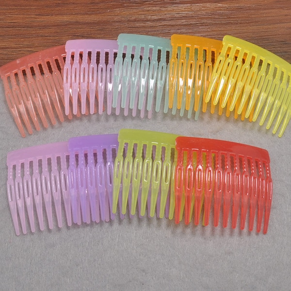 20pcs in plastica Combs(11 teeth), multicolore pettini 52x46mm-fai da te - pettini di capelli di nozze - nuziale capelli pettini