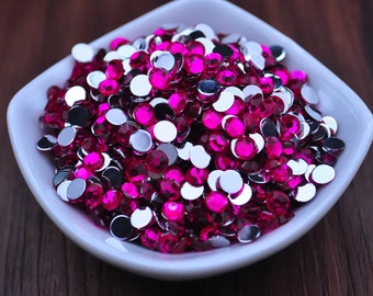 of 2000pcs set,Acrylic Rhinestone--5mm Glitter Flatback Rose Red Rhinestones for DIY Embellishment