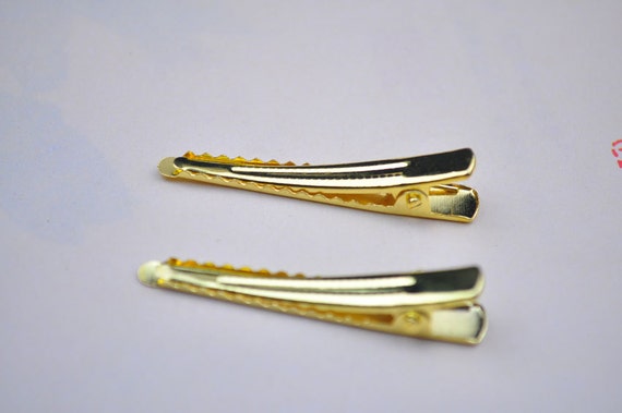 Set Mit 4 Starken Krokodilklemmen Aus Metalllegierung In Gold - Hübsche Haarnadeln Für Dickes Haar, Rutschfest & Stylisch