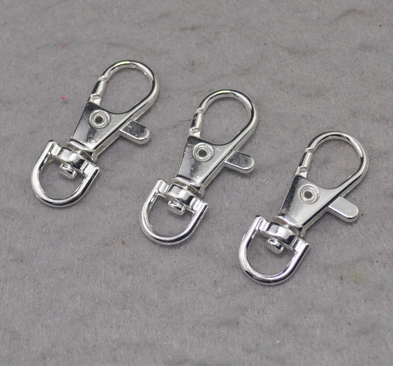 20pcs Large Silver Keychain Clasps-keychain connector - Metal Lo 20pcs Large Silver Keychain Clasps-keychain connector - Metal Lo