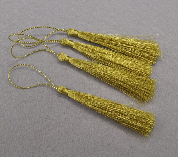 Gold Tassels,40pcs Silk Tassel,about 80mm( plus 55mm cord)silk thread  tassels pendant Jewelry Supplies,tassel charms