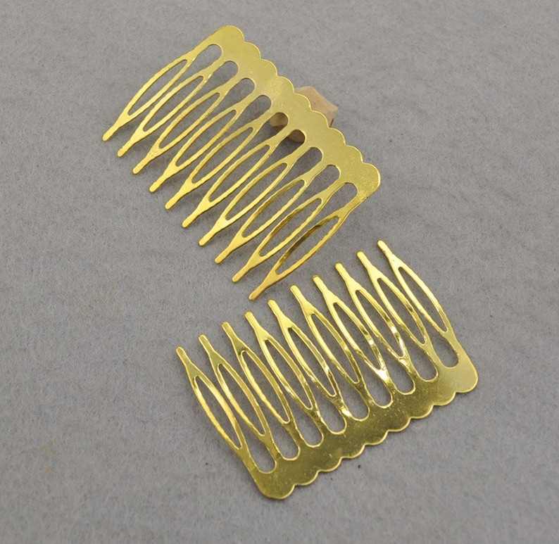 Gold Plated Metal Comb 30pcs Metal Hair Combs 10 Etsy