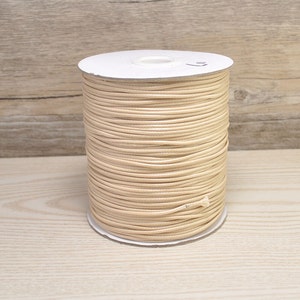 Cord Supply 1.5mm-50Yards Beige Waxed Cord, Korea Wax String,Waxed Polyester Thread,Bracelet Necklace Making,Leather String Cord Supply C117