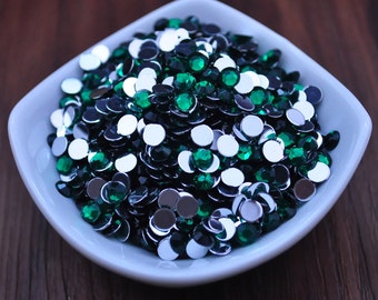 of 2000pcs set,Acrylic Rhinestone--5mm Glitter Flatback Green Rhinestones for DIY Embellishment