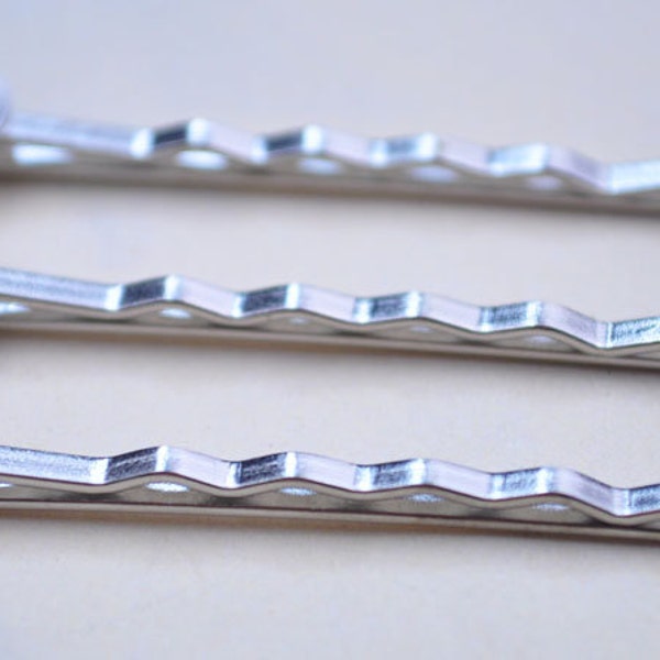 50 pcs Bobby Pin Blanks,Silver Hair Pins,silver hair clips with 8mm Round Pad(50mm) ,silver findings