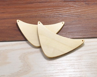 10st hout accessoires voor oorbel/hanger, onvoltooide houten kraal bevindingen, natuurlijke houten kraal voor necklace, diy, handgemaakt, sieraden levering 74x38mm