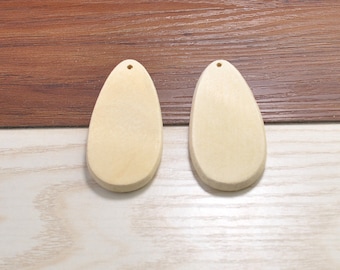 10pcs wood decorate,wooden earring accessories, teardrop blank natural unfinished wood beads 63x30mm ,wood jewelry beads supplies