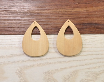 20pcs wood pendant,hollow out  teardrop blank natural unfinished wood beads 52x38mm wooden earring accessories,wood jewelry beads supplies