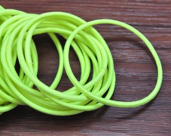 50pcs Elastic Cord--shiny green hair elastic cord,hair ties,ponytail holder elastic 2mm