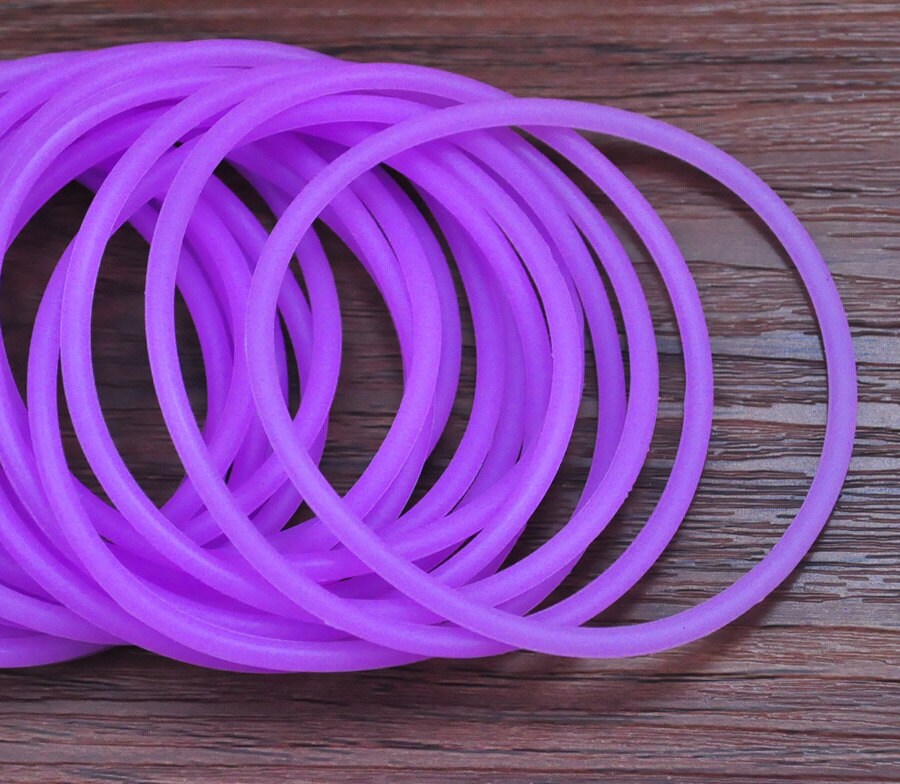 30pcs gomma elastica - elastico di titolare-fluorescenza ponytail elastici capelli viola 3mm