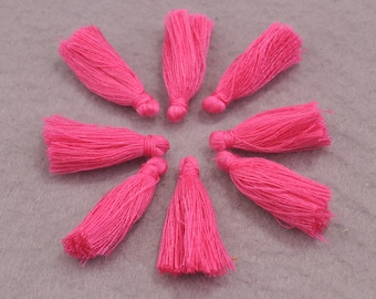 Watermelon Red Cotton Tassels,30mm(1.18''inch) Handmade Tassel Charms,Tiny Short Tassel,Thread Tassels,Tassel Earring findings