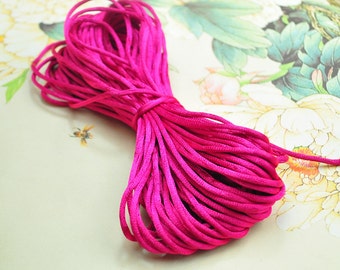 20 yards,2mm Satin cord--   Azalea satin rattail cord