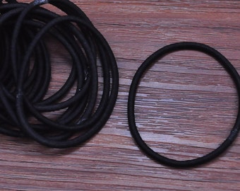 50pcs Elastic Cord--black hair elastic cord,hair ties,ponytail holder elastic 2mm