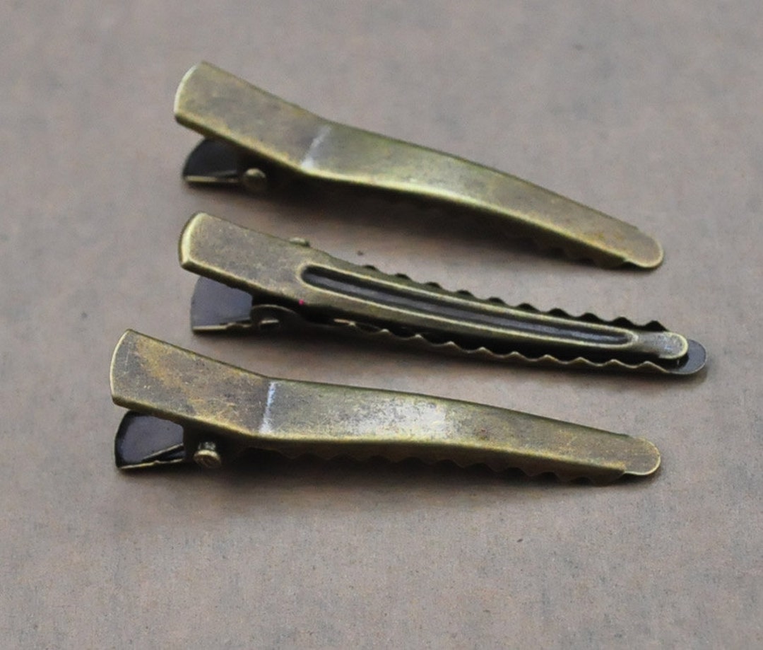 30pcs Metal Hair Clipantique Bronze Tip Head Metal Hair Alligator Clip